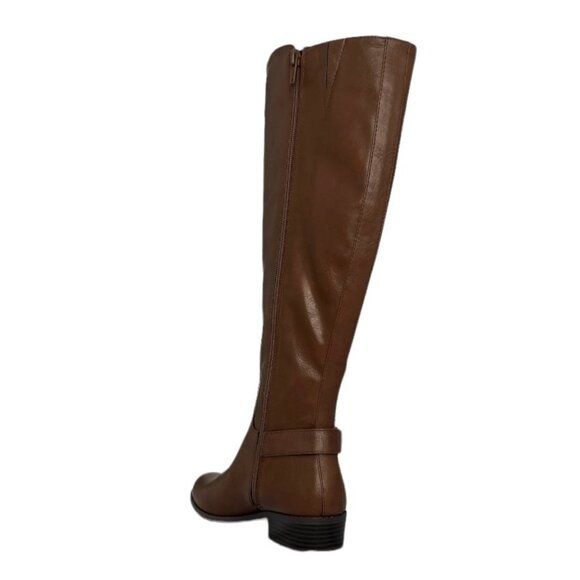 ALFANI KALLUM Tall Knee-High Block Heel Riding Boots Cognac Size 5 - Picture 4 of 10